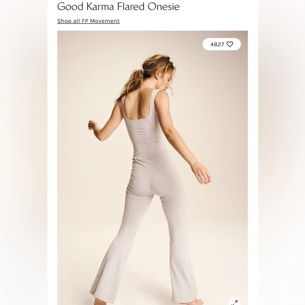 Free People Good Karma Flare onesie NWOT - Picture 3 of 4